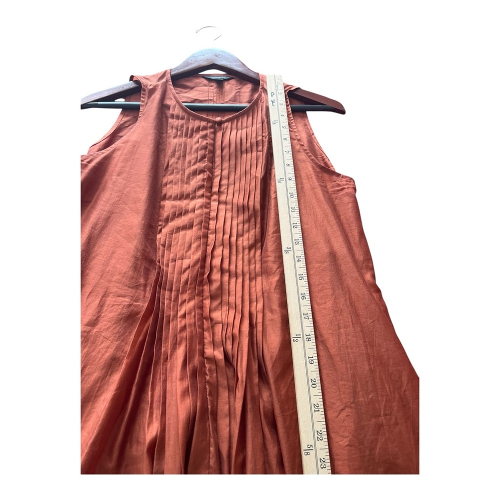 Banana Republic Pintuck Organza Midi Dress Arabian Spice Pumpkin Medium Lined - Picture 12 of 16